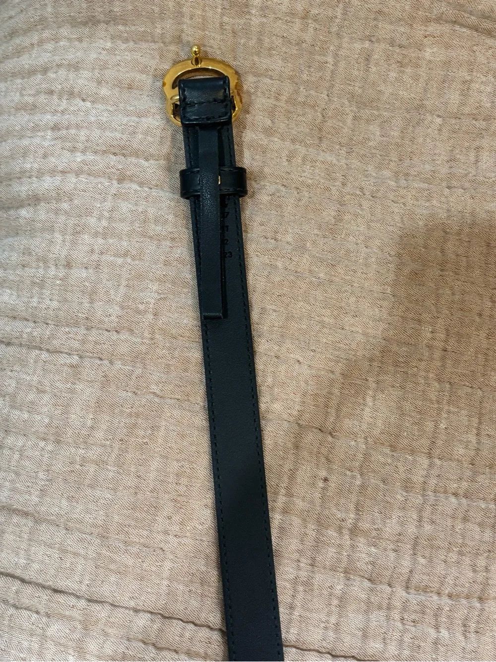 Gucci Black Leather Belt with Gold GG Buckle